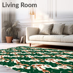 Abstract Organic Jade Cream Flow Rug