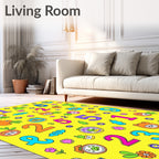 Vibrant Cartoon Numbers Friendly Creatures Rug