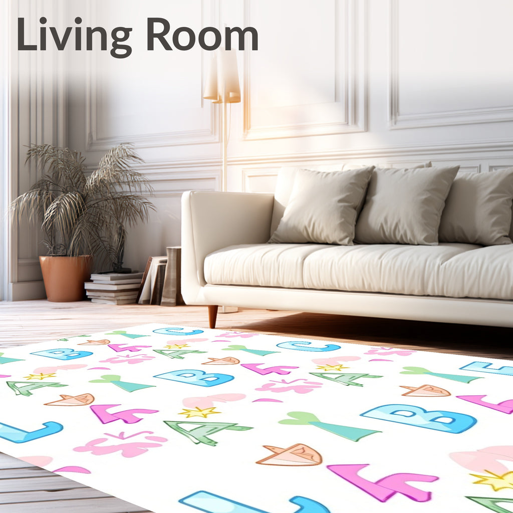Playful Alphabet Letters and Shapes Rug