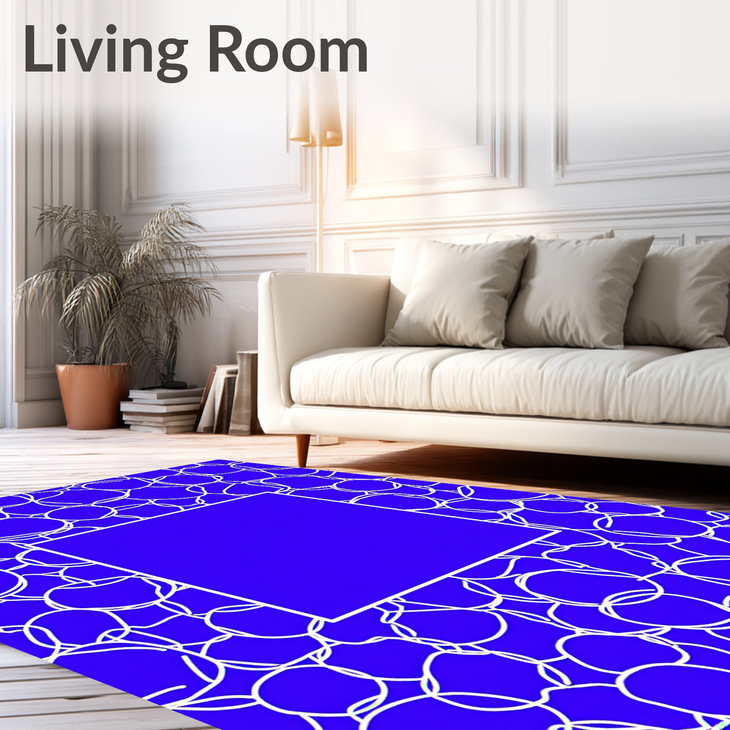 Royal Blue Bubble Cluster Rug