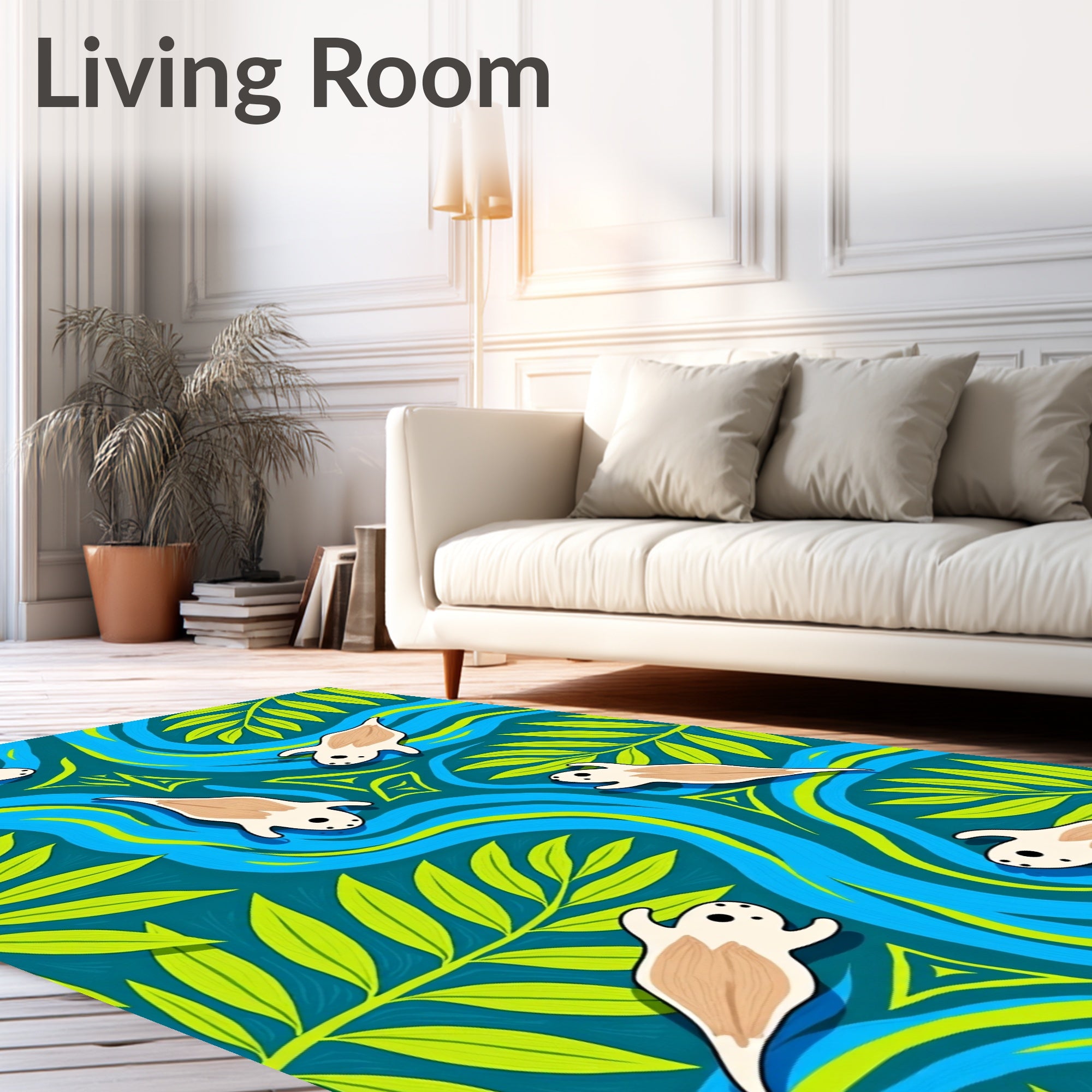 Blue River Otter Foliage Whimsy Rug