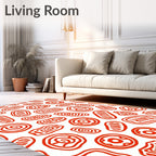 Bold Red Organic Cell Forms Rug