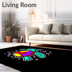 Colorful Geometric Turtle Bubbles Rug