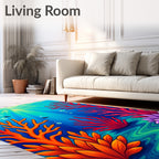 Vibrant Coral Reef Underwater Scene Rug