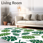 Emerald Green Tropical Foliage Arrangement Rug