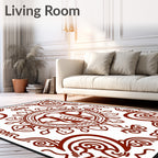 Crimson Elephant Medallion Mandala Rug