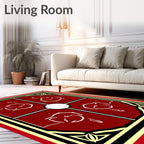 Crimson Tribal Horse Shield Rug