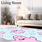 Cute Pink Ghost Bubbles Medley Rug