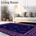 Cosmic Pink Zodiac Constellation Night Rug