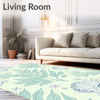 Delicate Mint Branches With Lavender Accents Rug