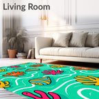Coral Reef Aquatic Whimsical Shapes Rug