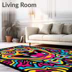 Vibrant Psychedelic Dog Portrait Rug