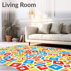 Colorful Alphabet Blocks Scatter Rug