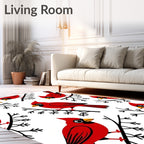 Bright Red Cardinals Perched on Branches Rug