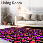 Vibrant Cosmic Mushroom Stars Rug