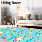 Oceanic Dolphins Playful Sea Creatures Rug