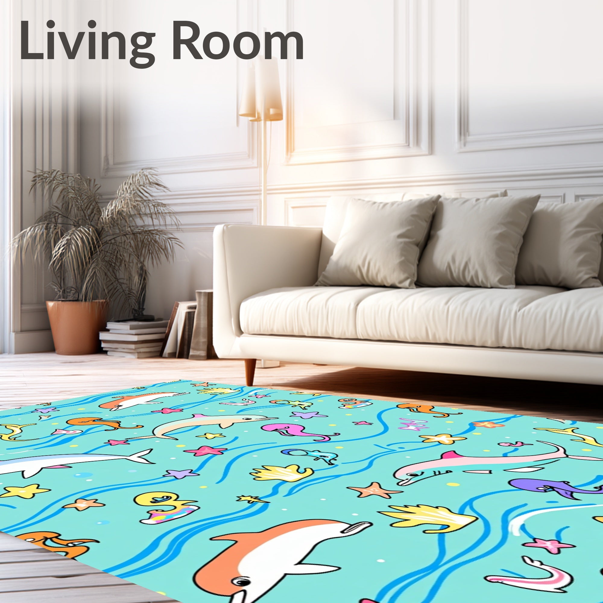 Oceanic Dolphins Playful Sea Creatures Rug