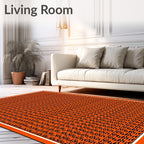 Bold Orange Black Zigzag Stripe Rug