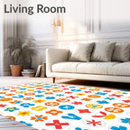 Colorful Retro Circle Floral Medley Rug
