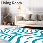 Deep Blue Ocean Fish Waves Rug