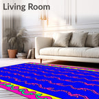 Bold Pink Serpent Vertical Stripe Rug