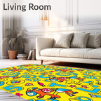 Whimsical Orange Horse Alphabet Kids Rug