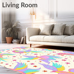 Pastel Pegasus Creatures Surrounded By Stars Rug