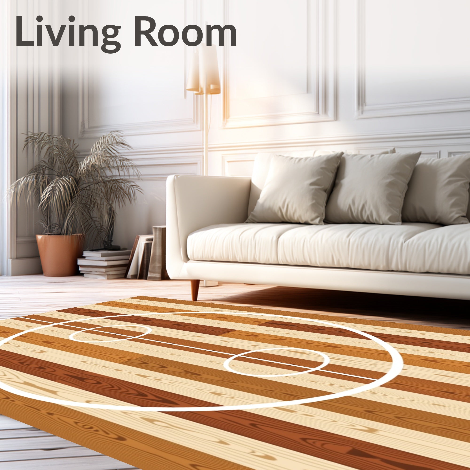 Wood Grain Hoop Court Rug