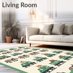 Safari Animals Train Collection Rug