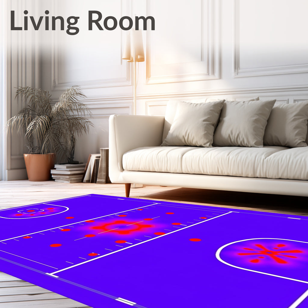 Crimson Red Sunburst Court Rug