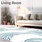 Deep Teal Brushstroke Flow Rug