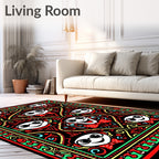 Funky Red Headset Character Medallion Rug