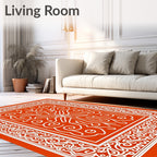 Coral White Intricate Scroll Medallion Rug