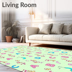 Playful Alphabet Pastel Grid Rug