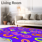 Vibrant Alphabet And Number Collage Rug