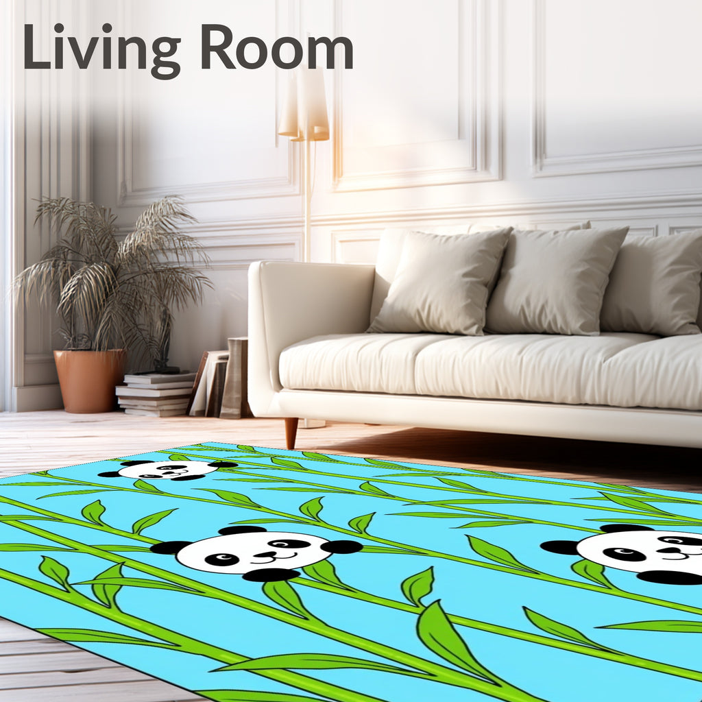 Cute Panda Bamboo Forest Rug