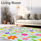 Joyful Puppy Floral Garden Rug