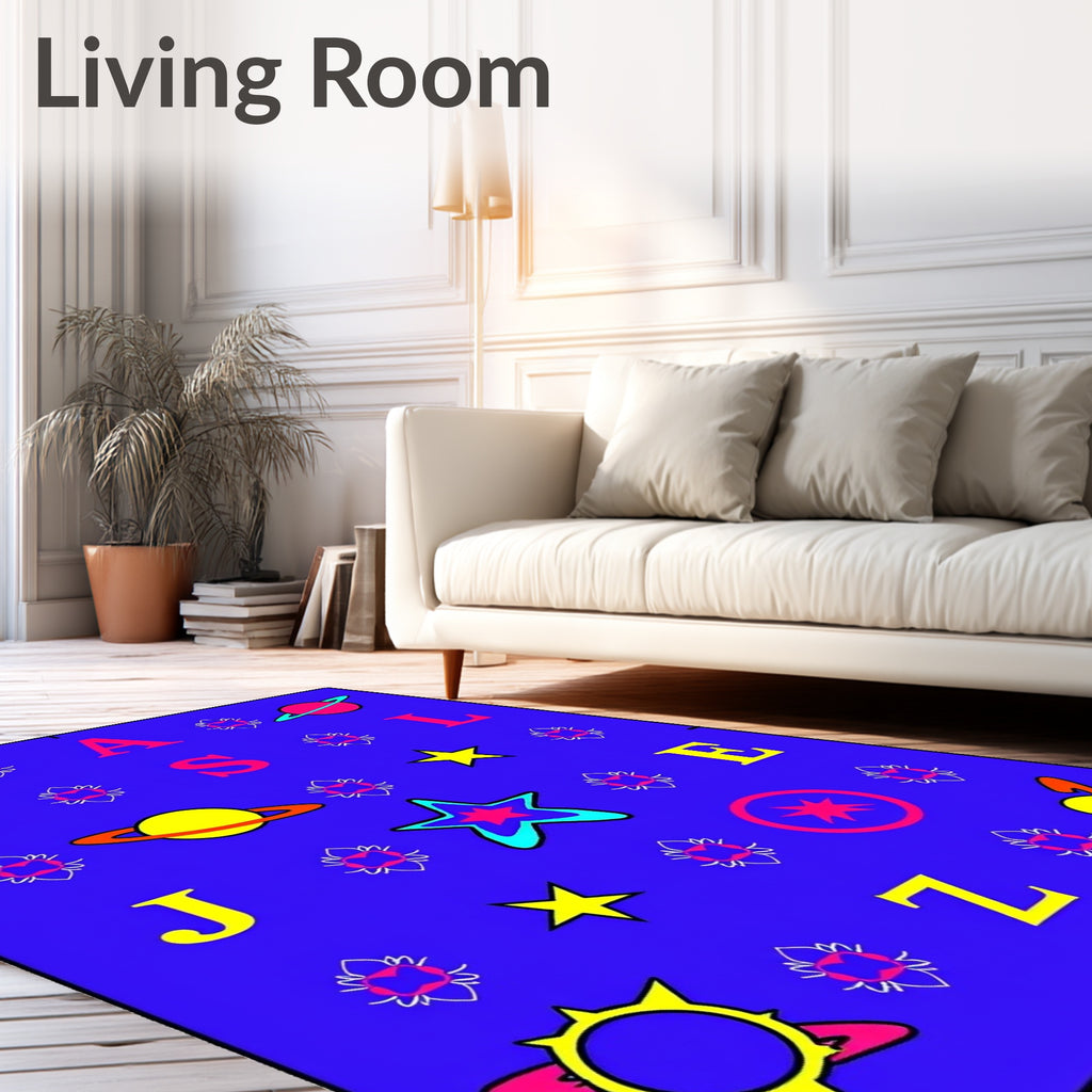 Galactic Abstract Letters Planets Rug