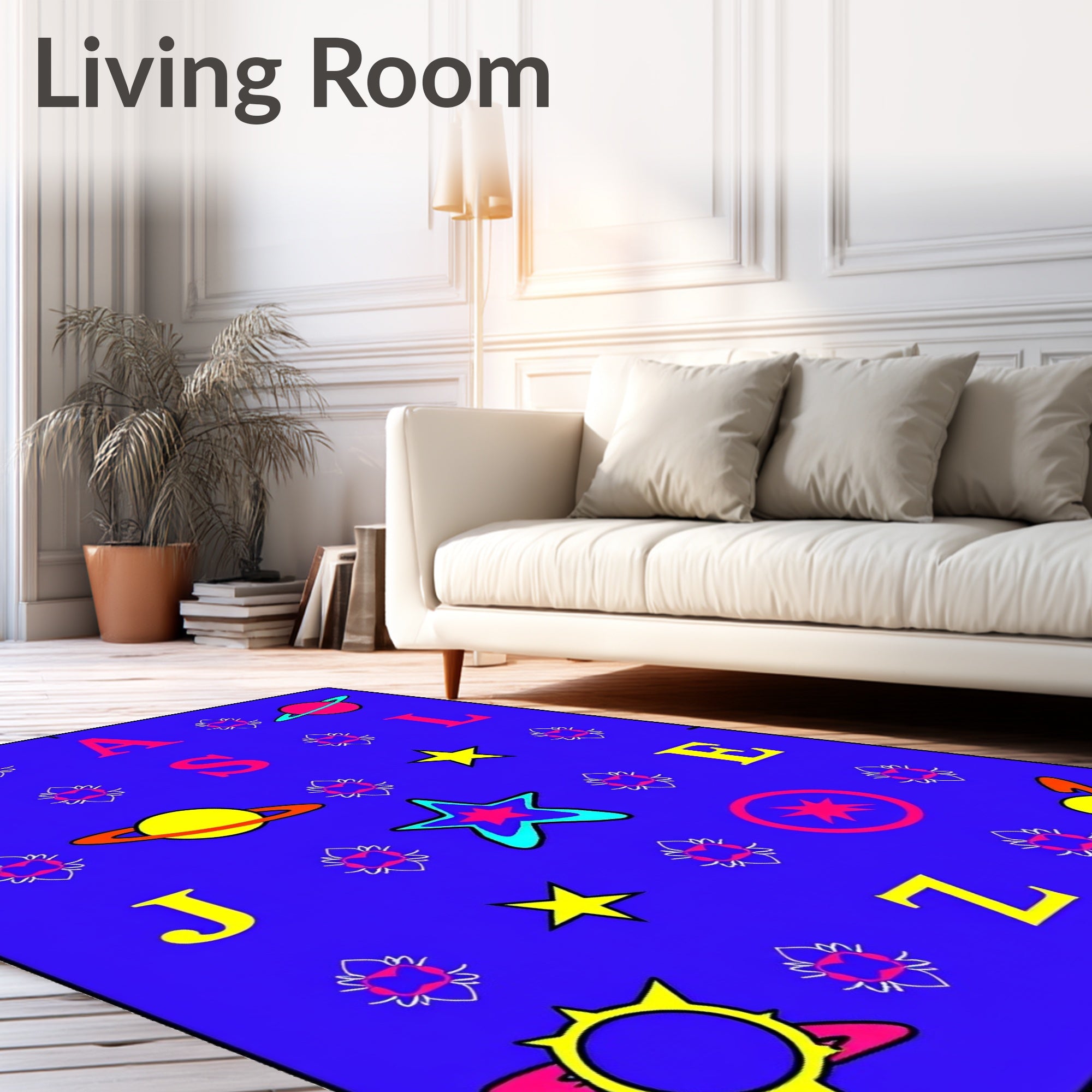 Galactic Abstract Letters Planets Rug