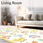 Cute Cartoon Animals Alphabet Kids Print Rug