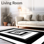 Monochromatic Nested Squares Illusion Rug