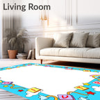 Playful Rainbow Alphabet Border Rug