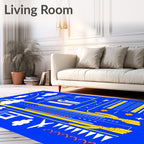 Abstract Yellow Geometric Cityscape Rug