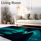 Midnight Forest Teal River Moonlight Rug