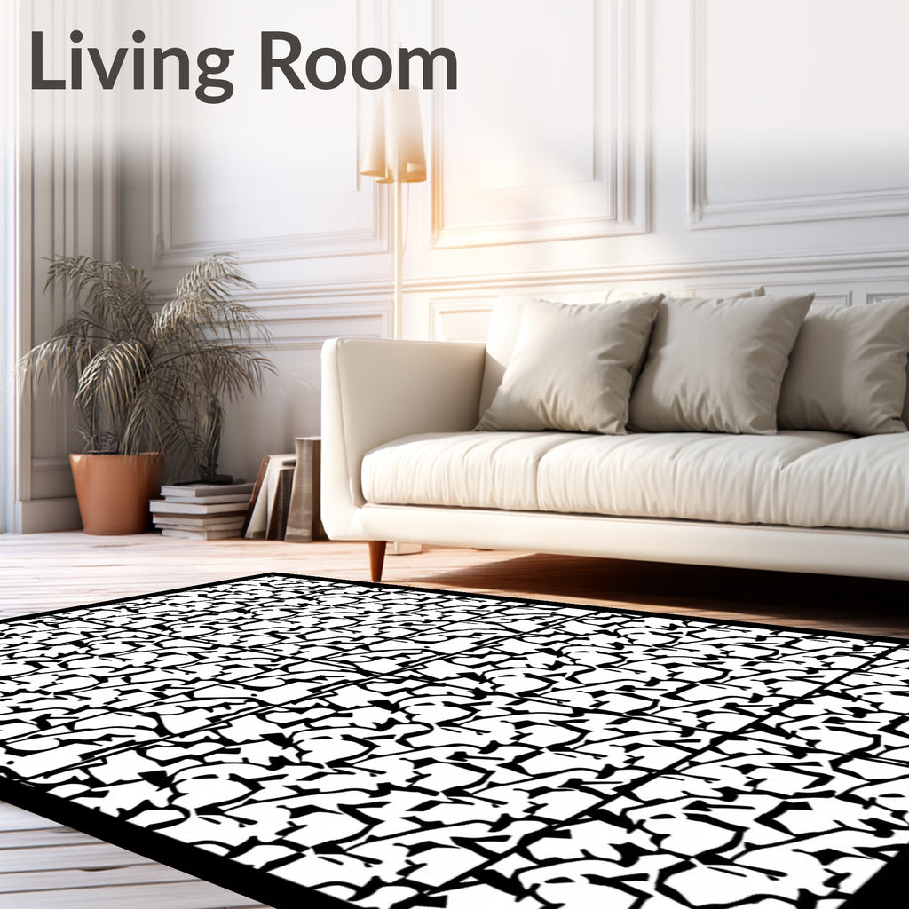 Monochromatic Abstract Geometric Array Rug