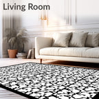 Monochromatic Abstract Geometric Array Rug