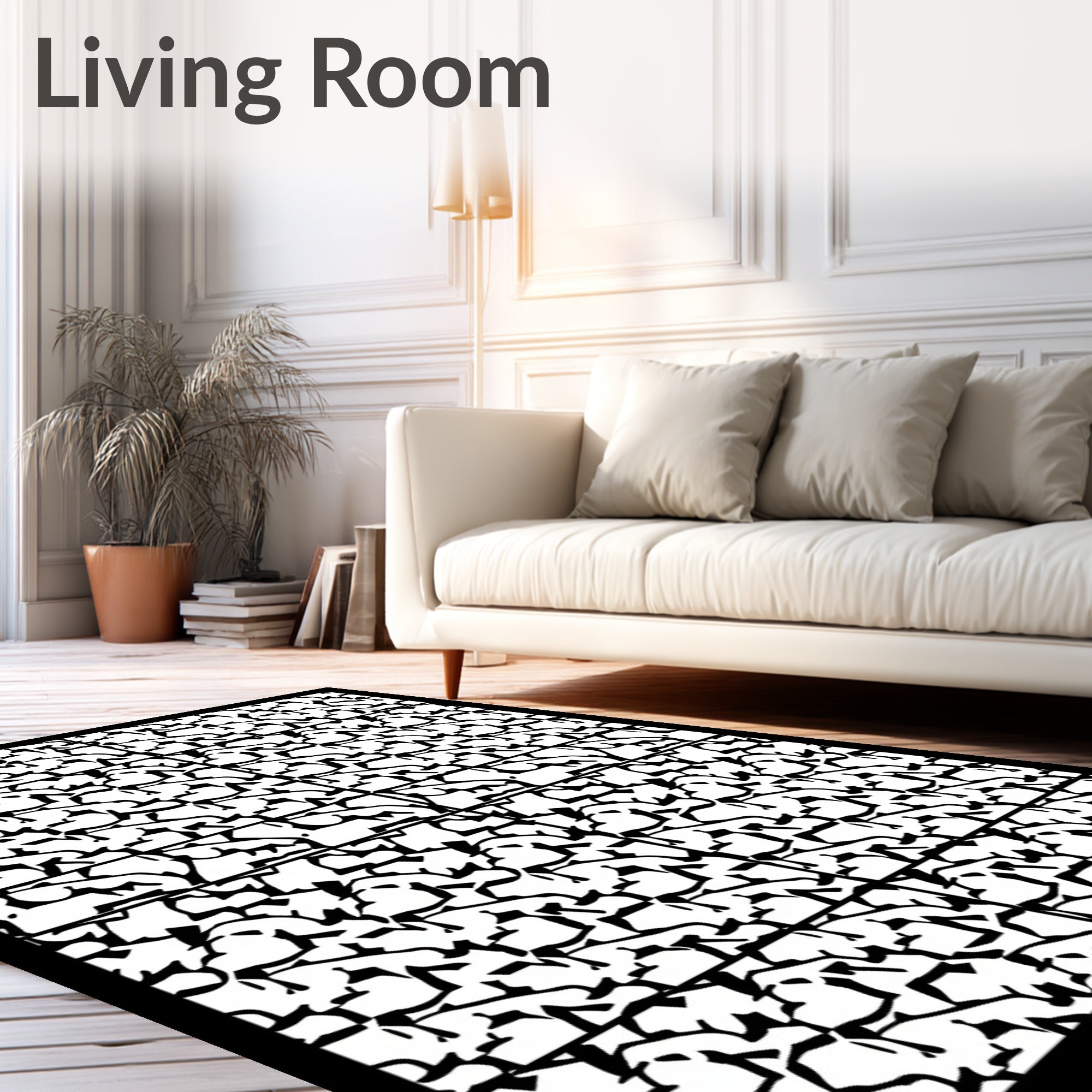 Monochromatic Abstract Geometric Array Rug