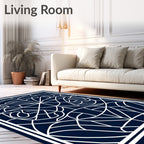 Deep Blue Stained Glass Ornament Rug