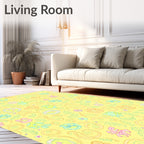 Whimsical Pastel Floral Swirl Art Rug