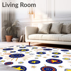 Blue Yellow Starburst Medallion Rug